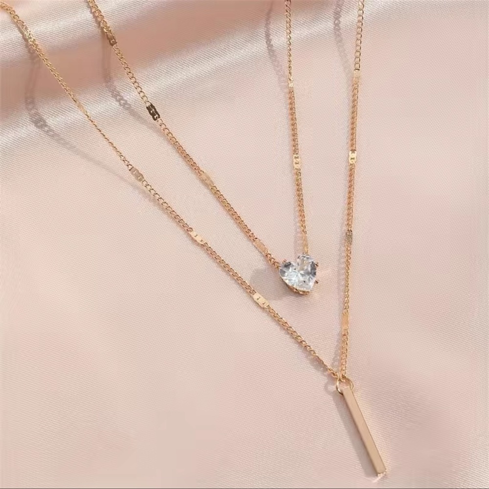 Gold Double Layer Stacking Water Drop Shaped Smal… - image 2